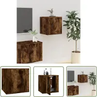 The Living Store TV-Wandschrank Räuchereiche 40x34,5x40 cm