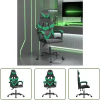 The Living Store Gaming-Stuhl Schwarz und Grün Kunstleder