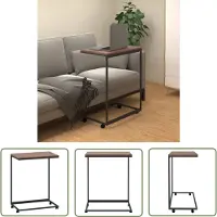 The Living Store Beistelltisch mit Rollen Schwarz 55x35x70 cm Holzwerkstoff