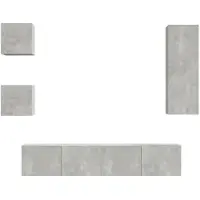 vidaXL 5-tlg. TV-Schrank-Set Betongrau Holzwerkstoff