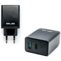 Beline Ład. Netzwerk. 1xUSB und 1xUSB-C 5A 18W schwarz/schwarz (nur Kopf)