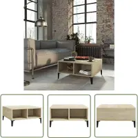 The Living Store Couchtisch Sonoma-Eiche 60x60x30 cm Holzwerkstoff