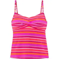 s.Oliver Bügel-Tankini-Top "Fun", Damen, Gr. 44, Cup B, pink (pink bedruckt), Recycling-Polyamid, gestreift, Bikini-Oberteile Bügel-Tankini-Top, im trendigen Streifen-Design