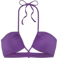 s.Oliver Bandeau-Bikini-Top "Joy", Damen, Gr. 40, Cup C/D, lila, Recycling-Polyamid, unifarben, Bikini-Oberteile Bandeau-Bikini-Top, mit modischen Cut-Outs