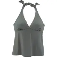 s.Oliver Bügel-Tankini-Top "Aiko", Damen, Gr. 38, Cup B, grün (oliv), Microfaser, Microfaser, Polyamid, unifarben, Bikini-Oberteile Bügel-Tankini-Top, mit Häkeloptik