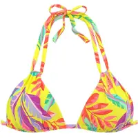 S.oliver Red Label Triangel-Bikini-Top "Mallorca", Damen, Gr. 42, Cup C/D, gelb (gelb, bedruckt), Recycling-Polyamid, bedruckt, Bikini-Oberteile Triangel-Bikini-Top, mit leichter Wattierung