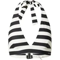 Marc O'Polo Triangel-Bikini-Top "Classic Stripes", Damen, Gr. XS, N-Gr, schwarz-weiß (schwarz, weiß), Elasthan, Polyamid, längsgestreift, Bikini-Oberteile Triangel-Bikini-Top, mit Logoschriftzug