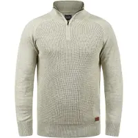 Blend Troyer "Troyer BHGrandolf", Herren, Gr. M, grau (stone mix), Obermaterial: 100% Baumwolle CO., Pullover Troyer