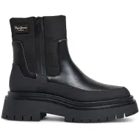 Pepe Jeans für Damen. PLS50528 Queen Chelsea-Stiefeletten schwarz (40), Wohnung, Reißverschluss, Lässig