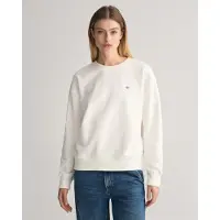 Gant für Damen. 4201414 Shield Sweatshirt mit Rundhalsausschnitt weiß (XS), Lässig, Baumwolle