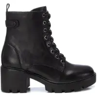 Xti für Damen. 14298301-NEGRO Stiefelette 142983 schwarz (40), 5 bis 8 cm, Schnürsenkel, Reißverschluss, Lässig