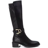 Xti für Damen. 14310001-NEGRO Women's Stiefel 143100 schwarz (38), Wohnung, Reißverschluss, Lässig