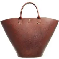 Longchamp Épure XL Shopper, Leder, Braun, geprägtes Logo, geräumig, elegante Einkaufstasche