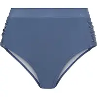 LASCANA Highwaist-Bikini-Hose "Gina", Damen, Gr. 34, N-Gr, blau (rauchblau), Recycling-Polyamid, unifarben, Badehosen Highwaist-Bikini-Hose, mit modischen Raffungen