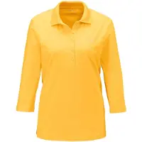 Goldner Poloshirt "Baumwollshirt mit Glanzakzenten", Damen, Gr. 42, gelb (honig), Obermaterial: 94% Baumwolle CO. 6% Elasthan EL., Sonstiges, Shirts Poloshirt, Ohne