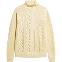 Superdry für Herren. M6110583A Twisted Knit Rollkragenpullover Merchant Store gelb (XXL), Lässig, Acryl, Langarm