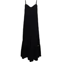 Superdry für Damen. W8011294A Langes schwarzes trägerloses Kleid (S), Lässig, Viskose, Ärmellos / Hosenträger