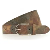 Tamaris Ledergürtel "Claire Gold", Damen, Gr. 90, bunt (bordeaux, orange), Rindsleder, mehrfarbig, Gürtel Ledergürtel, Glänzende Schließe, 2,5 cm breit