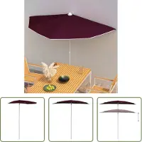 The Living Store Halb-Sonnenschirm mit Mast 180x90 cm Bordeauxrot