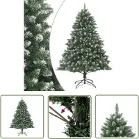 The Living Store Künstlicher Weihnachtsbaum mit Ständer 210 cm PVC