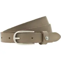 Tamaris Ledergürtel "Cassia Silver", Damen, Gr. 85, grau (taupe), Rindsleder, unifarben, Gürtel Ledergürtel, weiches Rindleder mit leichter Narbung, schmal