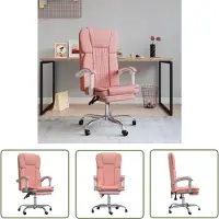 The Living Store Bürostuhl mit Liegefunktion Rosa Kunstleder