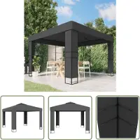 The Living Store Pavillon mit Doppeldach 3 x 3 m Anthrazit