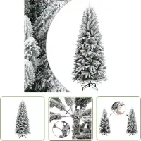 The Living Store Künstlicher Weihnachtsbaum Beschneit 150 cm PVC&PE