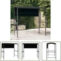 The Living Store Pavillon mit Dach 220x110x200 cm Anthrazit