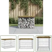 The Living Store Gartenbank aus Gabionen 63x44x42 cm Kiefernholz Imprägniert