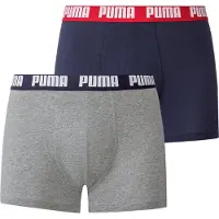 Puma Herren Boxershorts 2er Pack Blue Grey Melange - L