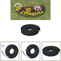 The Living Store Rasenkanten 5 Stk. Schwarz 10 m 10 cm Polyethylen
