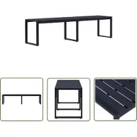 The Living Store Gartenbank 180 cm PS-Platte Schwarz