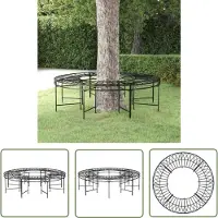 The Living Store Baumbank Rund Ø160 cm Schwarz Stahl