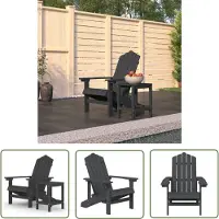 The Living Store Adirondack-Gartenstuhl mit Tisch HDPE Anthrazit