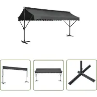 The Living Store Freistehende Markise 500x300 cm Anthrazit