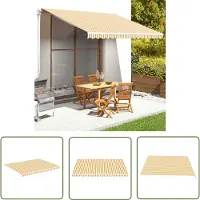 The Living Store Markisenbespannung Gelb und Weiß 4,5x3,5 m