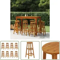 The Living Store Barhocker 8 Stk. Massivholz Akazie