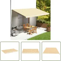 The Living Store Markisenbespannung Gelb und Weiß 6x3,5 m