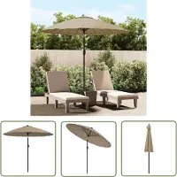 The Living Store Sonnenschirm mit Aluminium-Mast 270 cm Taupe