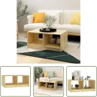 The Living Store Couchtisch 75x50x33,5 cm Massivholz Kiefer