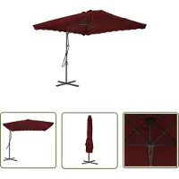 The Living Store Sonnenschirm mit Stahlmast Bordeauxrot 250x250x230 cm