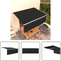 The Living Store Markise Manuell Einziehbar mit Rollo 4x3 m Anthrazit