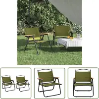 The Living Store Campingstühle 2 Stk. Grün 54x43x59 cm Oxford-Gewebe