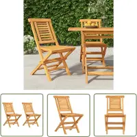 The Living Store Gartenstühle 2 Stk. Klappbar 47x63x90 cm Massivholz Teak