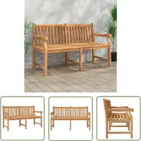 The Living Store Gartenbank 150 cm Massivholz Teak