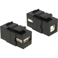 DeLOCK 86370, Schwarz, USB 2.0 A, USB 2.0 B, 22,3 mm, 16,8 mm