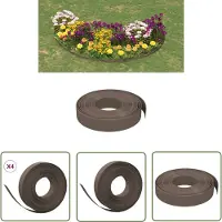 The Living Store Rasenkanten 4 Stk. Braun 10 m 10 cm Polyethylen