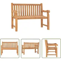 The Living Store Gartenbank 114 cm Massivholz Teak
