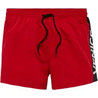 Venice beach Badeshorts , Herren, Gr. XXL (58/60), N-Gr, rot, Microfaser, Recycling-Polyester, unifarben mit Farbeinsatz, Badehosen Badeshorts, mit großem Markenschriftzug